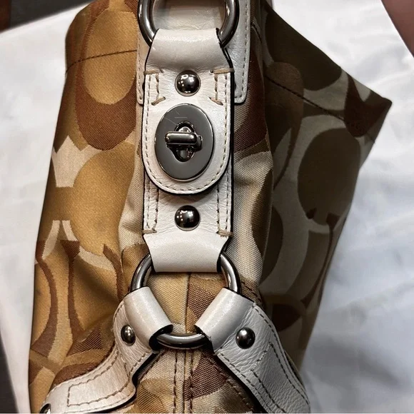 Coach Carly Signature Monogram Hobo 2007 Authentic Shoulder Bag with Dust Bag - Picture 6 of 14